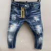 DSQ PHANTOM TURTLE Herrenjeans, klassische Mode, Herrenjeans, Hip Hop, Rock, Moto, Herren, lässiges Design, zerrissene Jeans, Distressed Skinny, 232 g