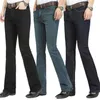 calça jeans boca de sino masculina slim jeans boot cut preto roupas masculinas casual calça Business Flares319S