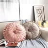 Almofada redonda de veludo holandês com babados para sofá decorativo assento/encosto sofá-cama cadeira chão baywindow primo