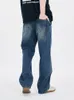 Jeans da uomo streetwear lavati larghi da uomo retrò casual gamba larga pantaloni in denim a gamba dritta abbigliamento uomo strappato