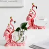 Vase Stongwell Nordic Light Luxury Flamingo Hydroponic Vase Vase Office Desktop Ornaments Sish Tank Home Decoration Sondries Gift LJ201209 Z230719