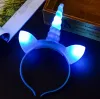 Leuchtendes Einhorn-Stirnband für Kinder und Erwachsene, leuchtende LED-Stirnbänder, Weihnachten, Halloween, Party, leuchtendes blinkendes Haarband, für Anziehsachen, Cosplay, Requisite LL