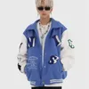 Kurtki męskie amerykańskie litera Flocking Hafted Jackets Coats Men Y2K Street Retro Trend Baseball Mundur Kurtki Para Casual Wild Jacket 230718