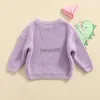 Pullover Kleinkind Baby Jungen Mädchen Rundhals Pullover Winter Warm Basic Langarm Candy Farbe Strickpullover Herbst Winter HKD230719