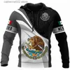 Men's Hoodies Sweatshirts Autumn Men's Hoodie Mexico Flag Print Top Hooded Pullover Oversized Men's Clothing Street Fashion Sweatshirt T230719