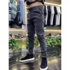 Men's Jeans MEN FASHION Brushed Pants Winter Elastic Waist Six Pocket Korean Denim Original Streetwear Cargo Baggy