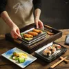 Borden Creatieve keramische sushi in Japanse stijl Rechthoekig Dim Sum Cake Speciaal gerecht voor winkel El Restaurant Set Groothandel