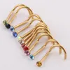 Mix Colors Rhinestone Nose Buds Schroefring Bot Bar Body Piercing sieraden Goud zilveren neus Pin323s