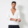 Vêtements de scène 2023 hommes hauts de danse latine lâche à manches longues chemise danse moderne pratique vêtements Dancewear SL6901