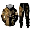 Men's Tracksuits Autumn And Winter Tracksuit 3D The Lion Print Zipper Hoodies Sweatshirts Pants Sets Casual Mens Clothing Women's