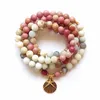 108 Mala Rhodonite Balances Rhodonite Bracelet New Design Women's Yoga Bracelet Healing Spiritual Gift ite Bracelets Y200730228a