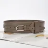 Kemerler İnek Deri Bel Kuşağı Kadınlar İçin Yeşil Sarı Mor Mavi Gerçek Cowhide Geniş Korse Strap Bel Bandı Kış Bahar Ceket Elbise