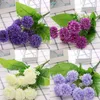 Decorative Flowers Simulation Hydrangea Bouquet Bunch Wedding Artificial Silk Home Posy Party Flower Decoration Q6O4