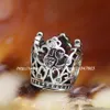 New 100% S925 Sterling Silver Princess Crown Charm Bead with Clear Cz Fits European Pandora Jewelry Bracelets304i