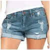 Kvinnors jeans rippade korta nederkant med hög midja nödställda denim shorts baggy byxor för kvinnor y2k kläder