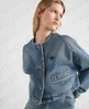 Tweedelige jurk Designer Denim Dames Sport Single Breasted Jas met lange mouwen Driehoek Shorts Pak Outfits Casual trainingspak