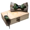 Krawatten JEMYGINS Original Design Fliege Natürliche Feder Exquisite Hand Made Männer Luxus Fliege Holz Geschenk Box Set Hochzeit party 230719