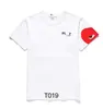 Luxe Mens Play T-shirt Designer Red Heart Shirt Commes Casual Femmes Chemises Des Badge Garcons Haute Quanlity TShirts Coton Broderie 11