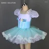 Vêtements de scène manches bouffantes bleu pâle Ballet danse Tutu justaucorps robe enfant Costumes ballerine Costume robes de danse 19801