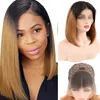 Malezyjskie ludzkie włosy Virgin Hair koronkowe przednie peruki 1b 27 jedwabisty prosty 1b 27 Ombre Kolor 13x4 peruki 180% gęstość 277m