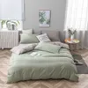 Hotel home super zachte microfiber 100% polyester Dekbed dekbed quilter cover beddengoed 4 stks set vlakke plaat set