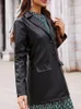 Giacca da donna in pelle primavera autunno donna colletto rovesciato giacca blazer casual donna moto PU