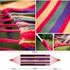 Swings Jumpers Bouncers Outdoor Thicken Canvas Hammock Home Garden Leisure 1-2 Person Swing Chair Camping Hunt Rest Stripe Hanging Bed Colorful Hammock 230718