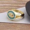 Band Rings New Arrival Trendy Dripping Oil Turkish Evil Eye Rings 5 Colors Finger Rings Adjustable for Women Gold Plated Fashion Jewelry J230719