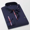 Chemises décontractées pour hommes Jeans d'automne 100% coton brodé à manches longues Hammond Shirt 230718