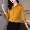 Женские блузки прибытие Blusa Mujer с модным припечатками стильная и универсальная рубашка с пуговицами идеально подходит для умного повседневного образа