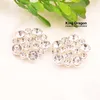 Cristal Strass Bouton Dos Plat 20pcs / lot Argent Couleur 25MM Artisanat Décoration Bouton KD245238n