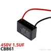 CBB61 450VAC 1 ventilador de 5UF comprimento de cabo do capacitor de partida 10 com capacitância de linha 285U