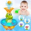 Sand Play Water Fun Fountain alligator baby bath toy baby spray water sprayer lights up electric automatic floating rotary bathtub toy 230719