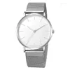 Armbandsur Genève Men's Watch Ultra Thin Mesh Belt Quartz For Women Men Simple Sports Fashion Wristwatch Clock Reloj Muje 2023