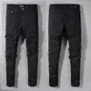 Designer Luxury Mens Jeans Brand Washed Design Black Slim-leg Denim Pants Lightweight Stretch Skinny Motorcycle Biker Jean Trouser265C