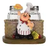 Wine Glasses Crafts Chef Statue Salt Pepper Bottle Holder 230719