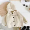 Pullover Baby Autumn Sweater Coat 2022 New Children's Hooded Top Autumn Sweater Korean Boy Knitted Cardigan HKD230719