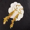 Long Gland Feuille Boucles D'oreilles Designer Pour Les Femmes De Luxe Desigenrs Jewlery Or Dangle Boucles D'oreilles Charme De Mariage Fiançailles Boucles D'oreilles Y beauté