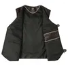 Men's Vests 2023 Winter Leather Vest Zipper Waistcoat Men Motorcycle Coat Warm Sleeveless Jackets Velvet Solid Color Top P49