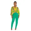 Dames 2-delige broek Gotoola 2023 Zachte Franse stijl Fairy Mode Amazon V-hals Bedrukt Top Effen Kleur Blouse En