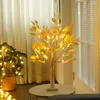 Strings 60CM Tabletop Bonsai Tree Light DIY Artificial Golden Leaves Lights Home Decoration Fairy Lamp Battery Powered