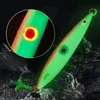 Glow-in-the-dark iron plate sea fishing boat fishing knife bait glow-in-the-dark with light keel reinforced flash Glow-in-the-dark (bare board +with squid four book hook)
