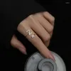 Cluster Rings WOOZU 925 Sterling Silver Fashion Unique Letter 26 A-Z Adjustable For Women Party Charms Elegant Design Jewellery Anillos