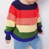 Pullover Kids Sweaters Winter Children's Sweater Rainbow Randiga Girls and Boys Kint Sweaters Autumn Baby Warm Ulltoppar Kidskläder HKD230719