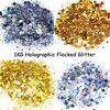 Brillo para uñas 1KG Brillo para uñas holográfico 1000G Polvo de brillo hexagonal mixto a granel Brillo holográfico de grano fino Decoración de uñas DIY * Y 230718