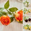 Simulation de fleurs décoratives rose ne flétrissant pas la branche artificielle à 2 têtes