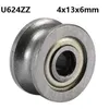 Lote de 500 peças U624ZZ 624UU SZU4-13 4x13x7mm U miniatura de rolamento de esferas com ranhura em forma de u 4 13 7mm334D