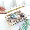 Evening Bags Transparent Rectangular Liquid Quicksand Acrylic Clutch Bag Women Shoulder Sequins star Party Clear Purse Handbag 230718