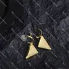 Klassiska Gold Hoops Stud Inverterade Triangel Designers Earring Party Eardrop Womens örhängen Lyxbrevsmycken
