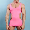 Survêtements pour hommes barboteuses pour hommes couleur unie combinaison mince sans manches évider Sexy Ropa Para Hombre 230719